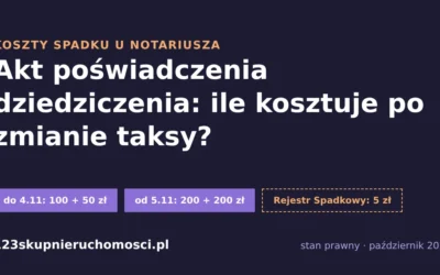 Akt poświadczenia dziedziczenia: koszt u notariusza po zmianie taksy [2026]