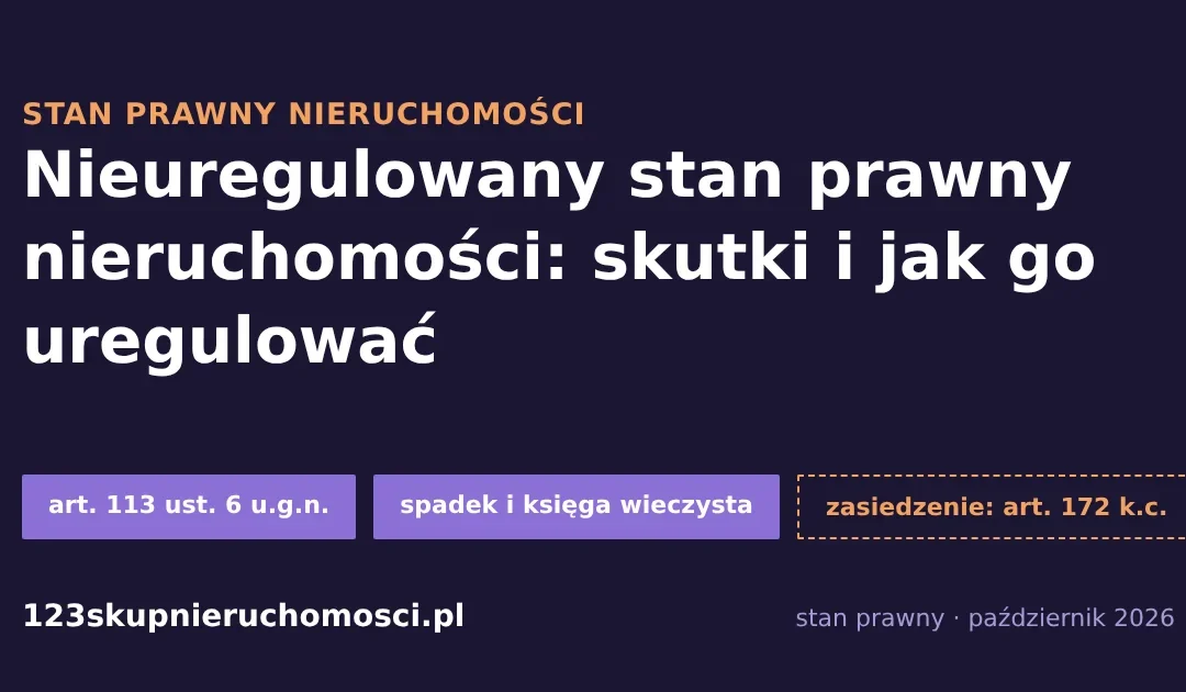 Nieuregulowany stan prawny nieruchomości: skutki i sposoby uregulowania, karta 123 Skup Nieruchomości