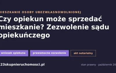 Sprzedaż mieszkania osoby ubezwłasnowolnionej: czy opiekun może i kiedy sąd się zgodzi [2026]