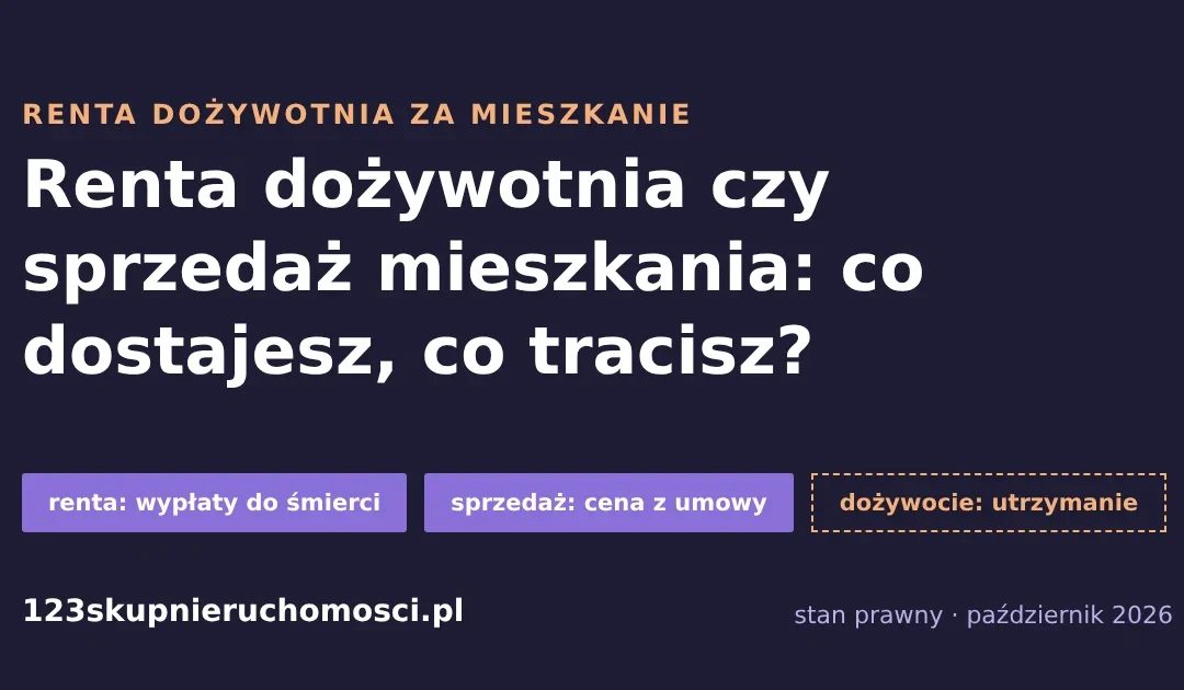 Renta dożywotnia za mieszkanie czy sprzedaż: karta porównania renty, sprzedaży i umowy o dożywocie